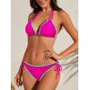 image:imageAmerican Trends Womens String Triangle Bikini Two Piece Bikini Sets for Women Sexy Swimsuit Halter Top Bathing SuitRose Pink