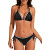image:imageAmerican Trends Womens String Triangle Bikini Two Piece Bikini Sets for Women Sexy Swimsuit Halter Top Bathing SuitBlack