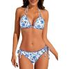 image:imageAmerican Trends Womens String Triangle Bikini Two Piece Bikini Sets for Women Sexy Swimsuit Halter Top Bathing SuitBlue Floral