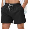 image:imageAmerican Trends Mens Swim Trunks 7 Inch with Compression Liner  Quick Dry UPF 50 Beach Bathing Suit for Men5 Black