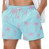 image:imageAmerican Trends Mens Swim Trunks 7 Inch with Compression Liner  Quick Dry UPF 50 Beach Bathing Suit for Men5 Pink Coconut Tree
