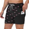 image:imageAmerican Trends Mens Swim Trunks 7 Inch with Compression Liner  Quick Dry UPF 50 Beach Bathing Suit for Men5 Pink Shark Black
