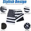 image:imageAmerican Trends Mens Swim Trunks 7 Inch with Compression Liner  Quick Dry UPF 50 Beach Bathing Suit for MenBlack White American Flag