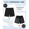 image:imageAmerican Trends Mens Swim Trunks 7 Inch with Compression Liner  Quick Dry UPF 50 Beach Bathing Suit for MenF2 All Black