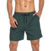 image:imageAmerican Trends Mens Swim Trunks 7 Inch with Compression Liner  Quick Dry UPF 50 Beach Bathing Suit for MenF2 Dark Green