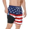 image:imageAmerican Trends Mens Swim Trunk with Liner Quickly Dry Mens Swimsuit Summer Mens Swimwear Board Shorts American Flag 2XL
