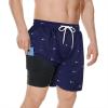 image:imageAmerican Trends Mens Swim Trunk with Liner Quickly Dry Mens Swimsuit Summer Mens Swimwear Board Shorts Fishbone Navy Blue 2XL