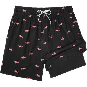 image:imageAmerican Trends Mens Swim Trunks 7 Inch with Compression Liner  Quick Dry UPF 50 Beach Bathing Suit for Men5 Pink Shark Black