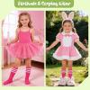 image:imageAmerican Trends 2 Pairs Kids Toddler Baseball Soccer Socks Youth Boy Girl Softball Football Tball Socks Knee High AccessoriesHot Pink White