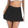 image:imageAmerican Trends Swim Skirts for Women High Waisted Swim Skirts with Pockets Tummy Control Swimsuit BottomsBlack