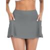 image:imageAmerican Trends Swim Skirts for Women High Waisted Swim Skirts with Pockets Tummy Control Swimsuit BottomsGrey