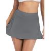 image:imageAmerican Trends Swim Skirts for Women High Waisted Swim Skirts with Pockets Tummy Control Swimsuit BottomsGrey
