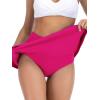 image:imageAmerican Trends Swim Skirts for Women High Waisted Swim Skirts with Pockets Tummy Control Swimsuit BottomsRose Red