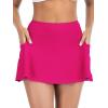 image:imageAmerican Trends Swim Skirts for Women High Waisted Swim Skirts with Pockets Tummy Control Swimsuit BottomsRose Red