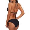 image:imageAmerican Trends Womens String Triangle Halter Bikini Set2 Piece SwimsuitAdjustable TiesRemovable PadsampQuickDry Fabric01 Black