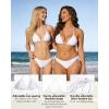 image:imageAmerican Trends Womens String Triangle Halter Bikini Set2 Piece SwimsuitAdjustable TiesRemovable PadsampQuickDry Fabric02 White