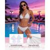image:imageAmerican Trends Womens String Triangle Halter Bikini Set2 Piece SwimsuitAdjustable TiesRemovable PadsampQuickDry Fabric02 White