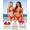 image:imageAmerican Trends Womens String Triangle Halter Bikini Set2 Piece SwimsuitAdjustable TiesRemovable PadsampQuickDry Fabric03 Red