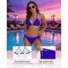 image:imageAmerican Trends Womens String Triangle Halter Bikini Set2 Piece SwimsuitAdjustable TiesRemovable PadsampQuickDry Fabric04 Blue