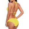 image:imageAmerican Trends Womens String Triangle Halter Bikini Set2 Piece SwimsuitAdjustable TiesRemovable PadsampQuickDry Fabric05 Yellow