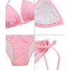image:imageAmerican Trends Womens String Triangle Halter Bikini Set2 Piece SwimsuitAdjustable TiesRemovable PadsampQuickDry Fabric06 Pink