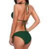 image:imageAmerican Trends Womens String Triangle Halter Bikini Set2 Piece SwimsuitAdjustable TiesRemovable PadsampQuickDry Fabric09 Green