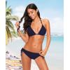 image:imageAmerican Trends Womens String Triangle Halter Bikini Set2 Piece SwimsuitAdjustable TiesRemovable PadsampQuickDry Fabric10 Navy Blue