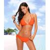 image:imageAmerican Trends Womens String Triangle Halter Bikini Set2 Piece SwimsuitAdjustable TiesRemovable PadsampQuickDry Fabric11 Orange