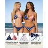 image:imageAmerican Trends Womens String Triangle Halter Bikini Set2 Piece SwimsuitAdjustable TiesRemovable PadsampQuickDry Fabric26 American Flag