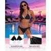 image:imageAmerican Trends Womens String Triangle Halter Bikini Set2 Piece SwimsuitAdjustable TiesRemovable PadsampQuickDry Fabric28 Blue Tie Dye