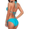 image:imageAmerican Trends Womens String Triangle Halter Bikini Set2 Piece SwimsuitAdjustable TiesRemovable PadsampQuickDry Fabric47 Teal