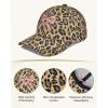 image:imageWomens Baseball Cap Trendy Leopard Print Embroidery Cotton Breathable Adjustable Cap for Outdoor amp GiftingPink Bow Embroidery