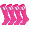 image:imageAmerican Trends 2 Pairs Kids Toddler Baseball Soccer Socks Youth Boy Girl Softball Football Tball Socks Knee High AccessoriesHot Pink White