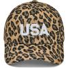 image:imageWomens Baseball Cap Trendy Leopard Print Embroidery Cotton Breathable Adjustable Cap for Outdoor amp GiftingWhite Usa Embroidery