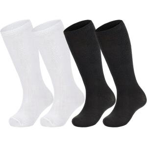 image:imageAmerican Trends 2 Pairs Kids Toddler Baseball Soccer Socks Youth Boy Girl Softball Football Tball Socks Knee High AccessoriesBlack  White