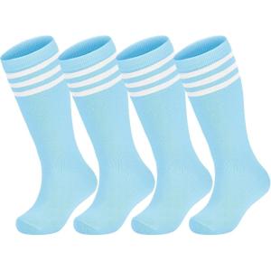 image:imageAmerican Trends 2 Pairs Kids Toddler Baseball Soccer Socks Youth Boy Girl Softball Football Tball Socks Knee High AccessoriesLight Blue