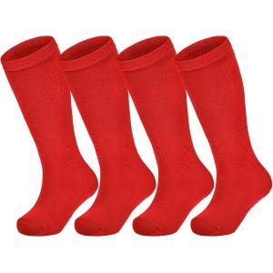 image:imageAmerican Trends 2 Pairs Kids Toddler Baseball Soccer Socks Youth Boy Girl Softball Football Tball Socks Knee High AccessoriesRed