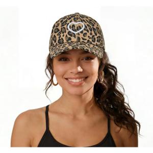 image:imageWomens Baseball Cap Trendy Leopard Print Embroidery Cotton Breathable Adjustable Cap for Outdoor amp GiftingWhite Heart Embroidery