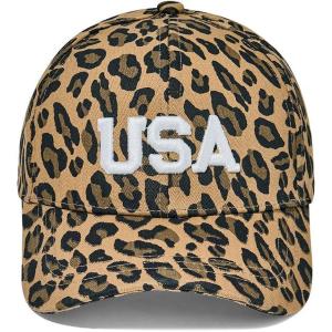 image:imageWomens Baseball Cap Trendy Leopard Print Embroidery Cotton Breathable Adjustable Cap for Outdoor amp GiftingWhite Usa Embroidery