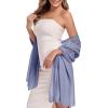 image:imageAmerican Trends Chiffon shawls and wraps for evening dresseslarge shawls for wedding bridal Bridesmaidslong scarf for womenDusty Blue