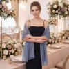 image:imageAmerican Trends Chiffon shawls and wraps for evening dresseslarge shawls for wedding bridal Bridesmaidslong scarf for womenDusty Blue