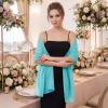 image:imageAmerican Trends Chiffon shawls and wraps for evening dresseslarge shawls for wedding bridal Bridesmaidslong scarf for womenLight Blue