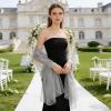 image:imageAmerican Trends Chiffon shawls and wraps for evening dresseslarge shawls for wedding bridal Bridesmaidslong scarf for womenLight Grey