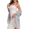 image:imageAmerican Trends Chiffon shawls and wraps for evening dresseslarge shawls for wedding bridal Bridesmaidslong scarf for womenLight Grey