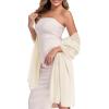 image:imageAmerican Trends Chiffon shawls and wraps for evening dresseslarge shawls for wedding bridal Bridesmaidslong scarf for womenWhite