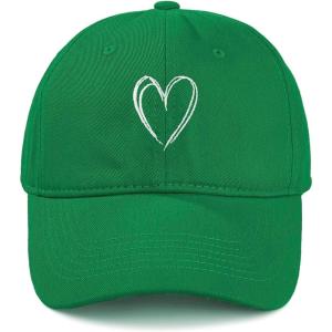 image:imageAmerican Trends Womens Baseball Caps Cute Heart Dad Hat Adjustable Cotton Unisex Cap for Workout Golf amp Everyday WearGreen With White Heart