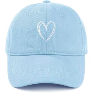 image:imageAmerican Trends Womens Baseball Caps Cute Heart Dad Hat Adjustable Cotton Unisex Cap for Workout Golf amp Everyday WearLight Blue With White Heart
