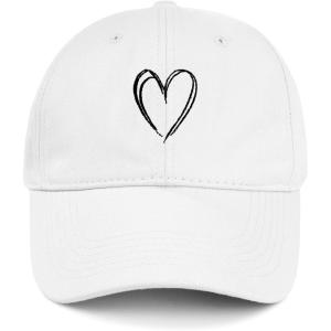 image:imageAmerican Trends Womens Baseball Caps Cute Heart Dad Hat Adjustable Cotton Unisex Cap for Workout Golf amp Everyday WearWhite With Black Heart