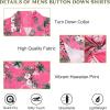 image:imageAmerican Trends Mens Hawaiian Shirts Short Sleeve Button Down Tropical Novelty Print Beachwear1 Pink With Flamingo