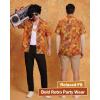 image:imageAmerican Trends Mens Hawaiian Shirts Short Sleeve Button Down Tropical Novelty Print Beachwear70s Orange Flower